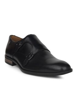 Hush Puppies - Mens Black Monk Straps Shoes