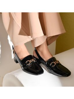 La Fiza - THE AUSTIN - Patent Black Block Heels