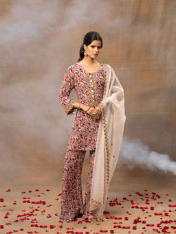 MEHAK MURPANA - Multi Printed Kurta Palazzo Dupatta (Set of 3)