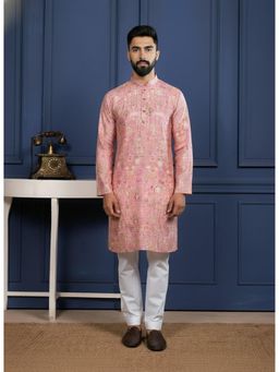 Gahan - Pink Cotton Digitally Printed Pattern Featuring of Traditional Indian Art Kurta
