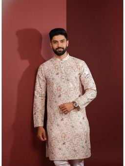 Gahan - Beige Cotton Digitally Printed Featuring of Traditional Indian Art Kurta