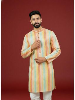 Gahan - Multicolor Art Silk Digitally Printed Featuring of Traditional Indian Art Kurta