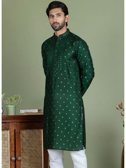 Gahan - Mens Green Jacquard Embellished Kurta