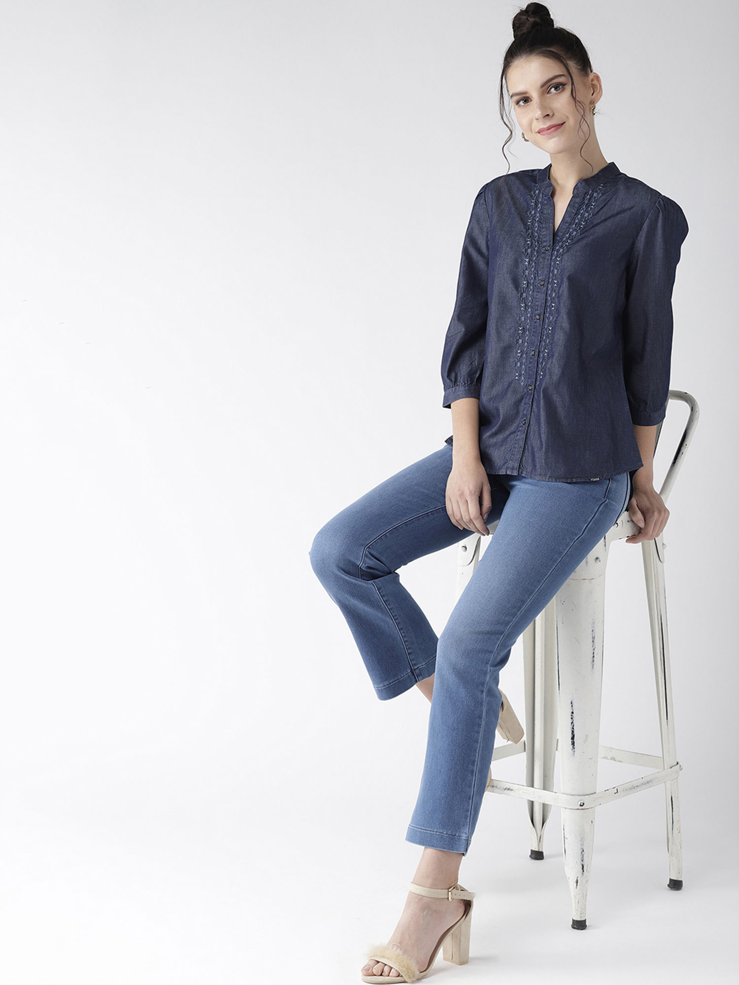 Buy Xpose Women Navy Blue Comfort Fit 