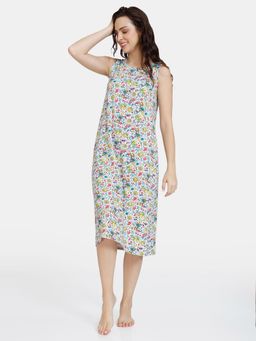 Zivame - Looney Tunes Knit Poly Knee Length Nightdress Snow White