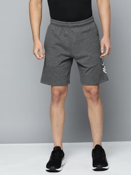 Alcis - Men Grey Melange Solid Regular Fit Sports Shorts