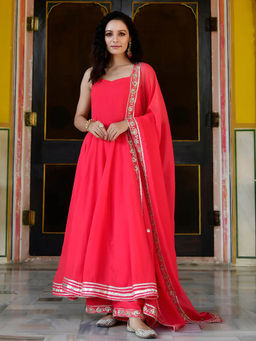 LIROSE - Pure Georgette Kurta with Pants and Dupatta (Set of 3)