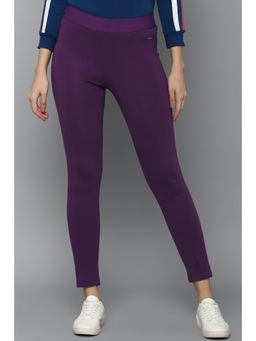 Allen Solly - Purple Solid-Plain Bottoms Pants and Trousers