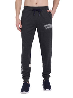 AM SWAN - Premium Cotton Printed Joggers In Grey