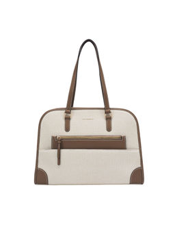 Lino Perros - Avril Jenna Off-White Tote Bag with Pouch