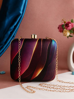 SWISNI - Printed Box Clutch with Detachable Strap (M)