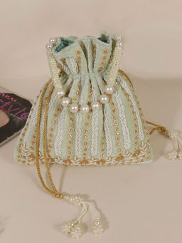 SWISNI - Elegant Green Potli Bag For Women (M)