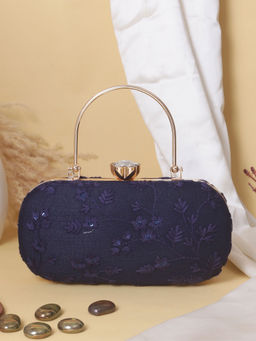 SWISNI - Stylish Navy Blue Clutch For Women (M)
