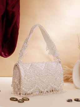 SWISNI - Womens White Clutch Bag (M)