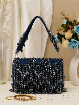 SWISNI - Navy Blue Womens Designer Clutch (M)