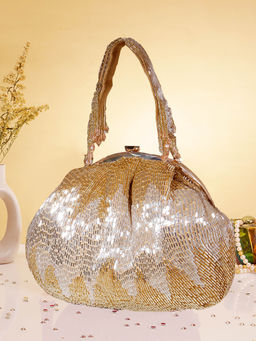 SWISNI - Gold Designer Clutch For Women (M)