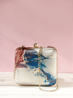 SWISNI - Printed Women Traditional Designer Clutch with Detachable Strap (M)