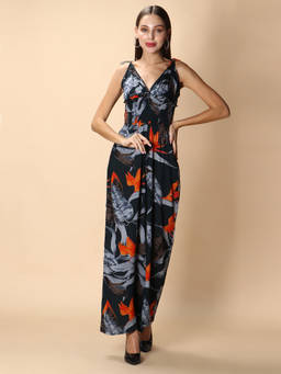 DEBONATELLA - Women Multi-Color Printed Rayon Jumpsuit