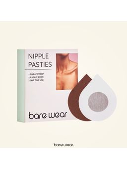 bare wear - bear wear Nipple Pasties Complete Coverage Sweatproof Waterproof (10 Pairs) Brown Nipple Covers