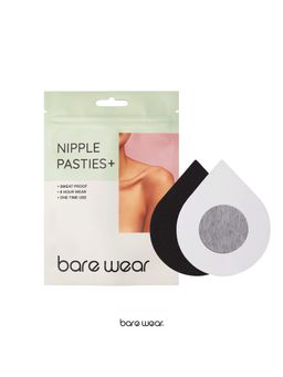bare wear - bear wear Nipple Pasties Plus Sweatproof Waterproof (5 Pairs) Black Nipple Covers