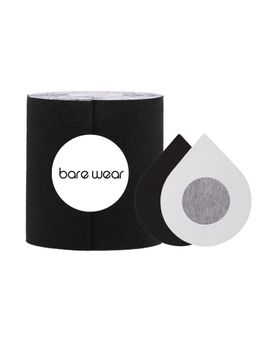 bare wear - bear wear Combo Body Tape 7.5 cm Width & Nipple Pasties (5 Pairs) Black Breast Lift Boob Tape