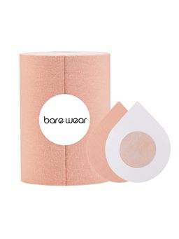 bare wear - Combo Body Tape + 10cm Width & Nipple Pasties (5 Pairs) Beige Breast Lift Boob Tape