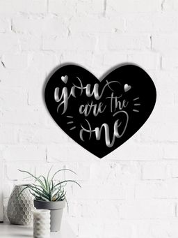 eCraftIndia - "You are the One" Love Theme Black Wood Wall Art Cut out