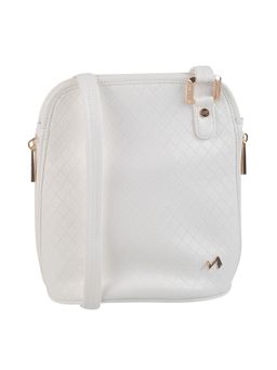 Metro - Women Synthetic White Zip Top Sling Bag (M)