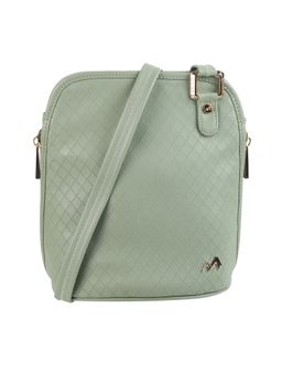 Metro - Women Synthetic Green Zip Top Sling Bag (M)