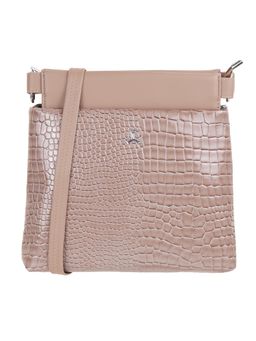 Metro - Women Synthetic Chikoo Zip Top Sling Bag (M)