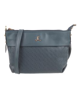 Metro - Women Synthetic Blue Zip Top Sling Bag (M)