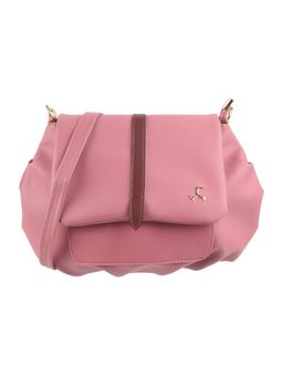 Metro - Women SYNTHETIC Peach Flap Over Sling Bag (M)
