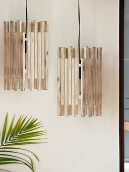 ExclusiveLane - Woden Paradise Handcrafted Ceiling Lamps (Set Of 2)