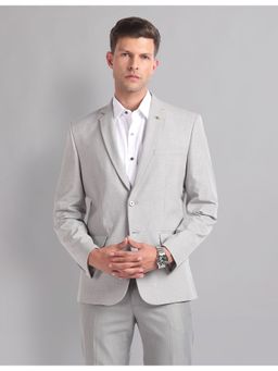 AD By Arvind - Tailored Regular Fit Heathered Grey Blazer