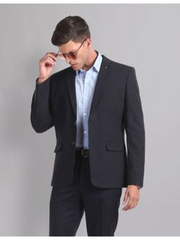 AD By Arvind - Tailored Regular Fit Solid Navy Blue Blazer