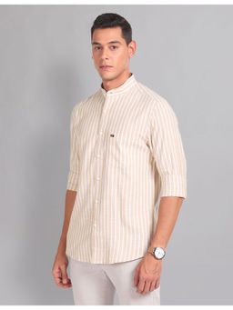 AD By Arvind - Airsoft Peach Striped Performic Casual Shirt