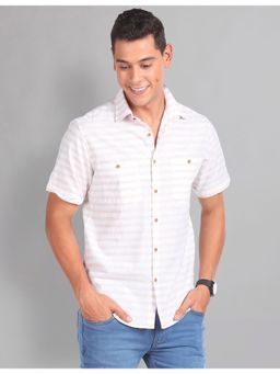 AD By Arvind - Horizontal Stripe Dual Pocket Casual Shirt