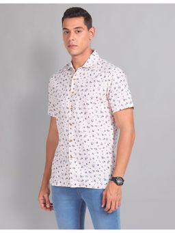 AD By Arvind - Modern Slim Fit Printed Casual Shirt