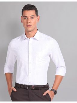 AD By Arvind - Graph Check Twill White Formal Shirt