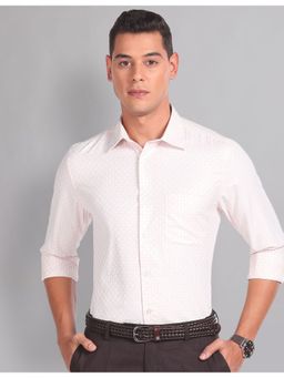 AD By Arvind - Graph Check Twill Pink Formal Shirt