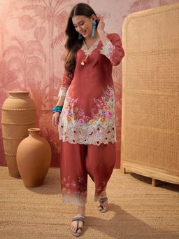 Four Steps - Digital Printed Rust Co-Ord Set