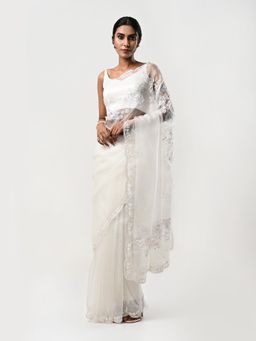 Kiash Hastshilpa - Ghazal: Resham Hand Embroidery Saree with Unstitched Blouse