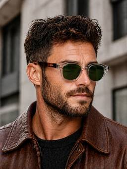 RESIST EYEWEAR - Toughened Polycarbonate Green Lens Sunglasses (Aero White Green) (46)
