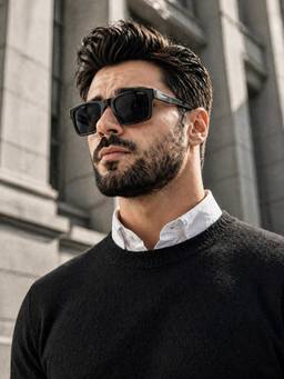 RESIST EYEWEAR - Toughened Polycarbonate Black Lens Sunglasses (David Black Black) (66)