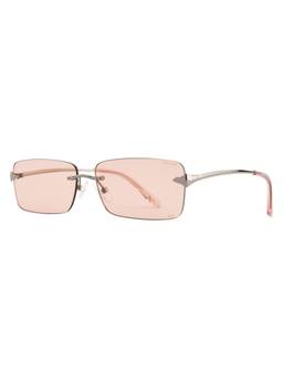 Opium Eyewear - Zeni Rectangle Silver Frame Sunglasses (Op-10363) (58)