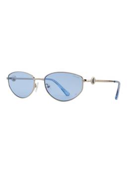 Opium Eyewear - Rina Cat Eye Silver Frame Sunglasses (Op-10501) (57)