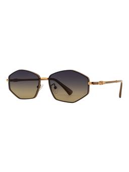 Opium Eyewear - Yolo Hexagonal Brown Frame Sunglasses (Op-13544) (56)