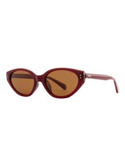 Opium Eyewear - Nemi Cat Eye Bordeaux Frame Sunglasses (Op-13553) (53)
