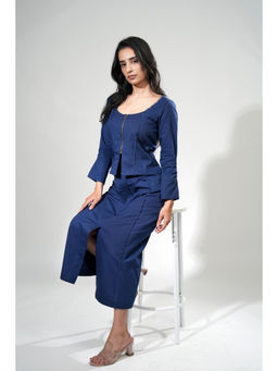 BILANG - Denim Frindge Blue Co-Ord (Set of 2)
