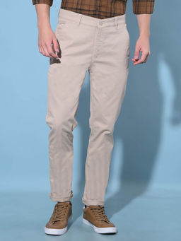 CRIMSOUNE CLUB - Mens Beige Cotton Trousers